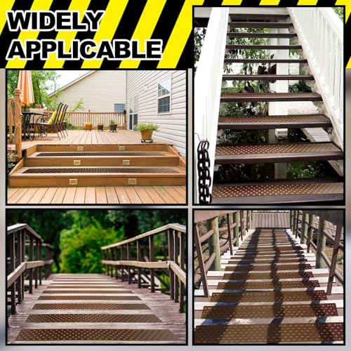 Gisafai 4 Pcs Aluminum Non Slip Stair Tread 30 x 3.75 Inch Metal Nosing - size: 30 x 3.75 Inch