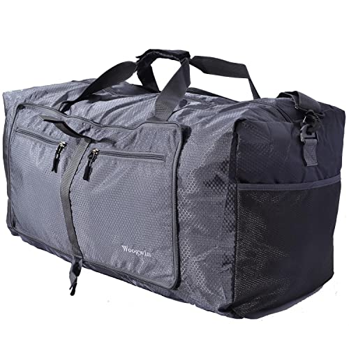 Woogwin Travel Duffel Bag Large Foldable Waterproof Overnight Bag for Beach Swim Bags Pool Sports Gym - color: 60L Gray