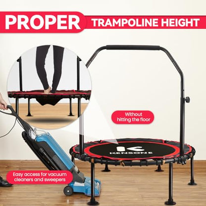 K KENSONE 40/48" Rebounder Trampoline for Adults, Bungee, 450/550 LBS Quiet - color: Red, size: 40" U-Bar