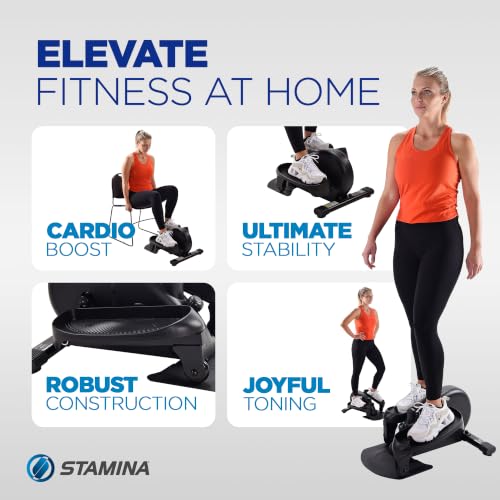 Stamina Inmotion Compact Strider Foot Exercise Machine - Under Desk Elliptical - Standing or Seated Elliptical Fitness Equipment - color: Black