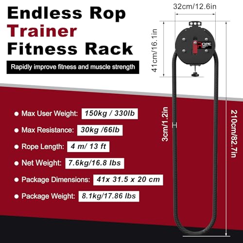 Endless Rope Trainer for Home Gym, Portable Pull Down Machine
