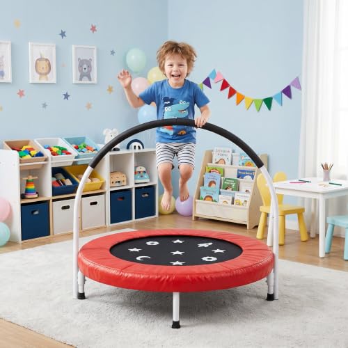 Garvee 36" Toddler Foldable Trampoline w/Handle & Safety Pad for Kids