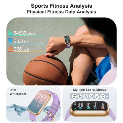 Fitness Tracker, Smart Watches for Women Men with 24/7 Heart Rate/Blood Pressure/Blood Oxygen Monitor, Sleep Tracker, Calories&Step Counter, IP68 Waterproof Health Activity Trackers for Android&iPhone