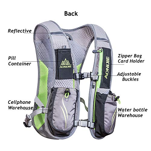 AONIJIE Hydration Vest Pack Backpack 5L 5.5L Marathoner Running Vest Race Hydration for Women and Men Trail Run Hiking Jogging - color: Red