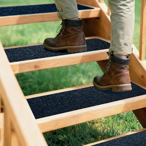 10 Pack Outdoor Stair Treads Non-Slip Pre-Cut 6" x 30" - size: 6”x30” 10PCS