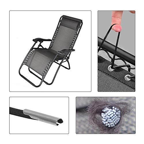 Centtechi Replacement Cord for Zero Gravity Chair, 4 Pack Universal Replacement Elastic Cords Repair Tool Kit for Sun Lounger, Garden Chairs, Outdoor Recliners, Anti Gravity Chair, Bungee Chairs