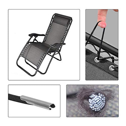 Centtechi Replacement Cord for Zero Gravity Chair, 4 Pack Universal Replacement Elastic Cords Repair Tool Kit for Sun Lounger, Garden Chairs, Outdoor Recliners, Anti Gravity Chair, Bungee Chairs