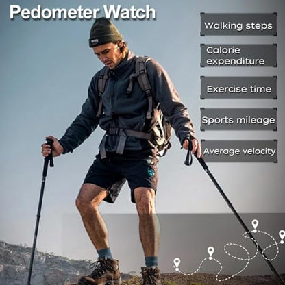 findtime Men's Digital Watch Pedometer Step Counter Watches Military Compass Waterproof Wrist Watch Tactical Sport Watch Calories Counter Pacer Running Wristwatch LED Light Stopwatch Countdown - color: Black Silicone