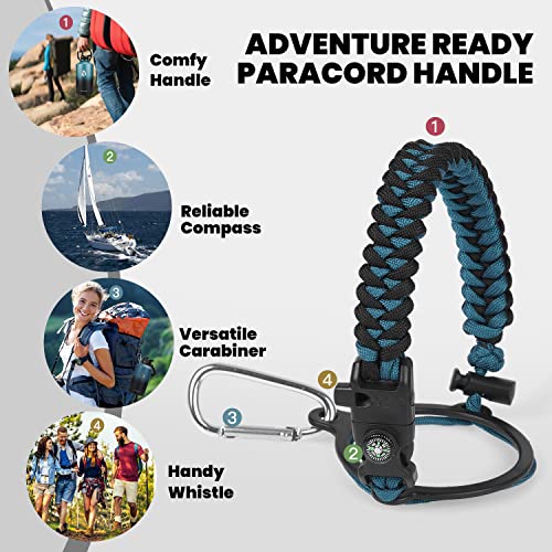 RAYMYLO One Gallon Water Bottle Insulated 128 oz, Stainless Steel - color: Indigo/Black, size: 128 Ounces