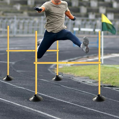 TNZMART 4.9 FT Adjustable Agility Hurdles Poles for Soccer Football Speed Training Equipment Track and Field - style: 6 groups