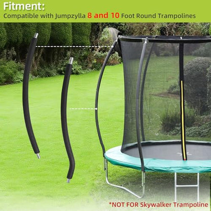Trampoline Poles Replacement for Skywalker Or Jumpzylla Trampoline Net - style: For Jumpzylla 8&10ft-1xUpper+1xLower Tube