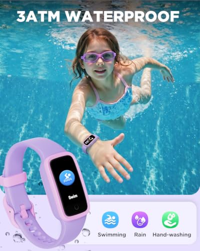 Vigor 3 Kids Watch Fitness Tracker, AMOLED Screen for Boys Girls Age 5-15 - color: Lilac
