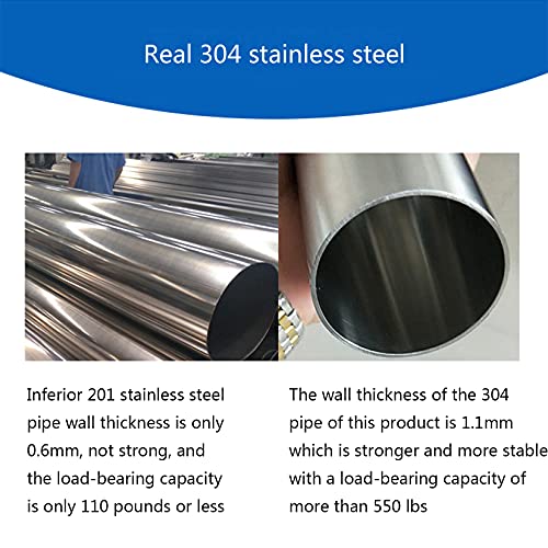 52" High Above Ground Swimming Pool Ladder,304 Stainless Steel,4 Steps Ladder,Max Load Capacity 500 lb