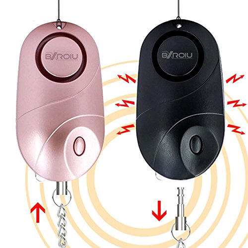 BXROIU 2 Pack Personal Safety Alarm for Women (Rose Gold + Black) - color: Rose gold + Black