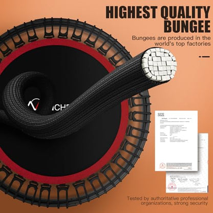 ANCHEER 40"/48" Foldable Mini Trampoline with Adjustable Handle for Adults - color: Deep Red, size: 40 inch