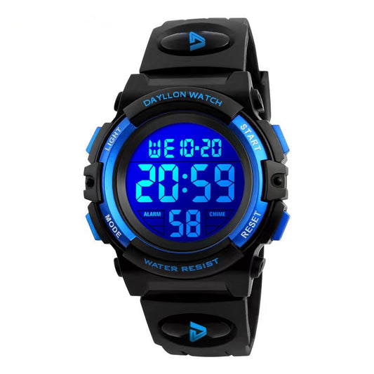 Dayllon Kids Digital Watch Boys Outdoor Sports 50M Waterproof Girls Watches Alarm Clock 12/24 H Stopwatch Calendar for Ages 3-15 Boy Girl Wristwatch Kids Gift - color: XS Blue( 3-8 Year Old)