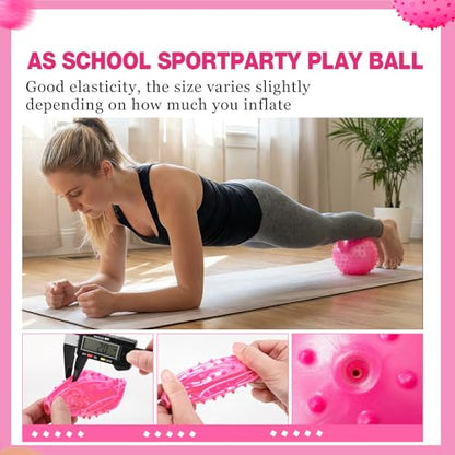 Jerify Knobby Balls Spiky Sensory Bouncy Balls Bulk - color: Pink