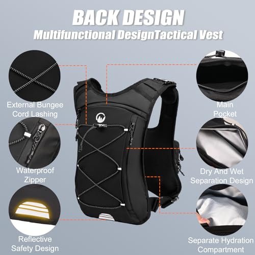 Running Vest with 2L Leakproof Water Bladder, Chest Pack for Hunting with Insulated Compartment for Men & Women Running, Cycling, Camping, Hiking, Skiing - size: Large-X-Large
