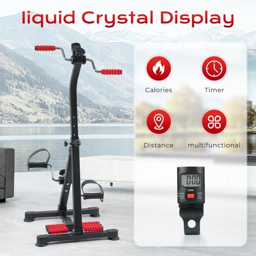 Adjustable Pedal Exerciser Bike for Seniors - Hand Arm Leg and Knee Therapy, Stroke Recovery, Portable Fitness Equipment for Total Body Workout - Great Gift for Elderly Rehab