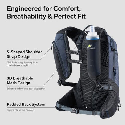 N NEVO RHINO 17L Hydration Backpack, Water Backpack with 500ml Soft Flask - color: Blue