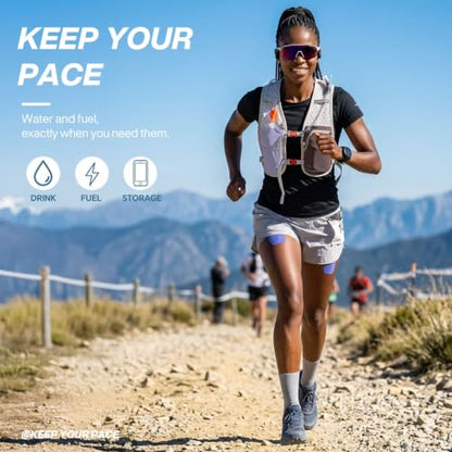 Running Vest with 2L Hydration Bladder Lightweight Pack - color: Gray