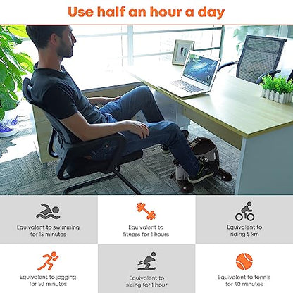 Mini Exercise Bike, AGM Under Desk Bike Pedal Exerciser Foot Cycle Arm & Leg Pedal Exerciser with LCD Screen Displays - color: Gray