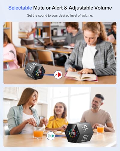 Ticktime T6 Pomodoro Timer Cube for Focus, Study, Work, Task, ADHD, Kitchen