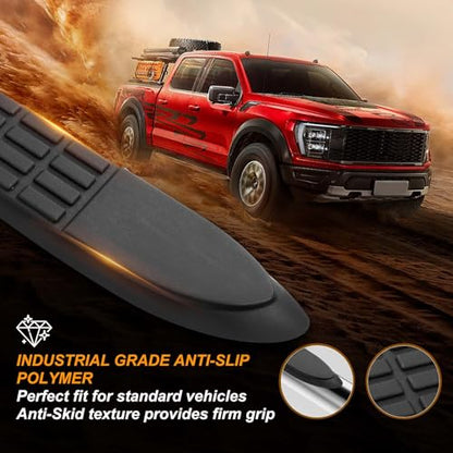 Nerf Bar Replacement Pads for 3" Round Tubes with 5 Holes, 21" X 3"(19.48" Outer Hole Spacing) – Durable Non-Slip Replacement Step Pad Set of 4, Easy Installation——Verify Tube Size & Hole Spacing! - size: xng-23