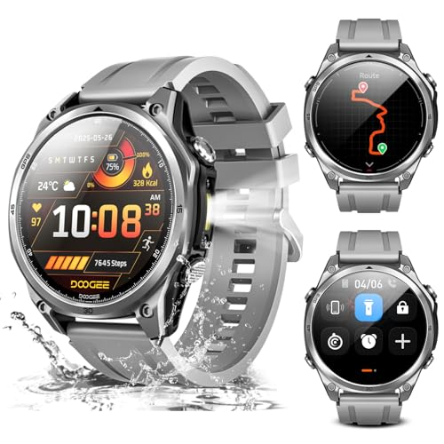 AnywiseW1 GPS Smart Watches for Men, 6 Satellite Positioning, - color: Silver - 3 Watch Bands