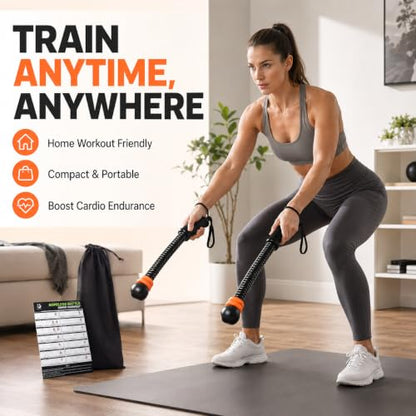 Ropeless Battle Ropes, 2 Pack Adjustable Cordless Workout Ropes with Non-Slip Handles, Portable Home Gym Equipment for Cardio, Strength and Full-Body Training for Men and Women