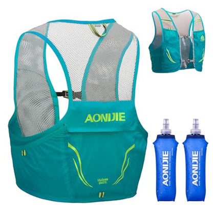 TRIWONDER Hydration Vest 2.5L Ultra Trail Running Backpack Hydration Pack Marathon Vest Lightweight Outdoor Hiking Cycling Daypack - color: 01【2.5L】Light Blue - with 2 Soft Water Bottles, size: M/L - 90-102 cm