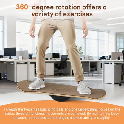 Balance Board- Gift for Adults & Kids,Wood Wobble Balance Trainer Board