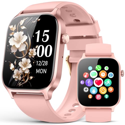 Smart Watches for Women Men, Fitness Tracker Watch with 110 Sports Modes, Step Counter/Sleep Monitor/Pedometer, IP68 Waterproof, Bluetooth Call & Music Control Smartwatch for iPhone/Android - color: Dusty Rose