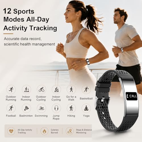 Efolen Smart Bracelet for Women Men, Activity Fitness Tracker, Smart Wristband with Heart Rate/Blood Oxygen/Sleep Monitor/Pedometer, IPX8 Waterproof Slim Smart Watch for Android iPhone, 2 Bands,Silver - color: Silver