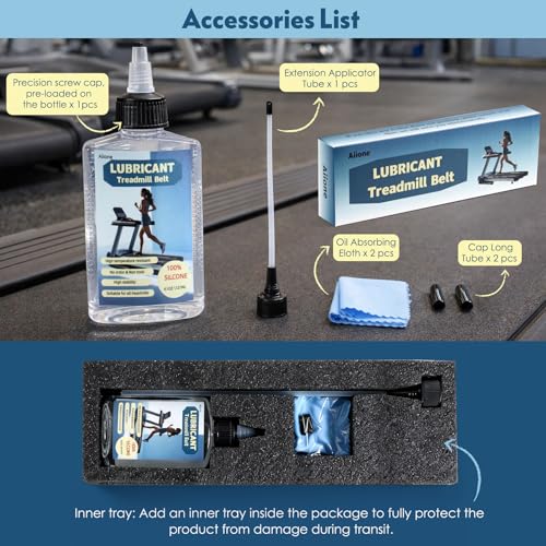 Premium Quality 100% Pure Silicone Treadmill Belt Lube High Temperature Resistant Stable Lube with Rigid Application Tube Easy to Use Suitable for Most Treadmills