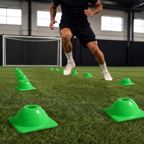 2" 15, 30 Pcs Heavy Duty Agility Cones for Sports - color: Green