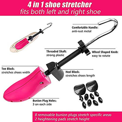 CHERAINTI Shoe Stretcher Professional Shoe Expander Widener Adjustable Stretch Length and Width for Wide Feet - color: Rose - Women Small Size 5.5-10