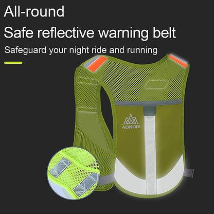 AONIJIE Reflective Running Vest Marathon Running Vest Pack Breathable for Hiking Camping Cycling Race - color: blue
