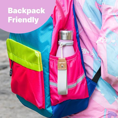Kids Water Bottle-9 oz Leak Proof Insulated Water Bottle with Carry Rope - color: Purple, size: 9 Ounces