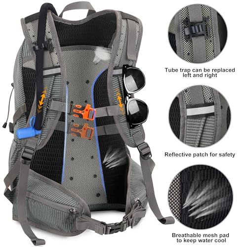 N NEVO RHINO Hydration Backpack with Water Bladder 3L, Hiking Backpack - color: gray