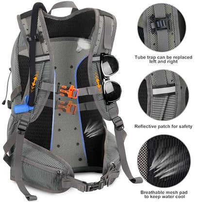 N NEVO RHINO Hydration Backpack with Water Bladder 3L, Hiking Backpack - color: gray
