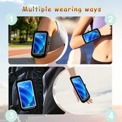 Wristband Phone Holder for Running, Forearm Armbands, Running Armband with Card Slot for iPhone Pro Max Plus (16/15/14/13/12/11/X/XR) Galaxy S24/S10, Cell Phone Armband Up to 7.0'' Phone