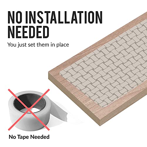 Set of 7 Stair Treads Ultra-Thin with Non Slip Rubber Backing 9”x26” Latte 7 Pieces - color: Latte, size: Design #5