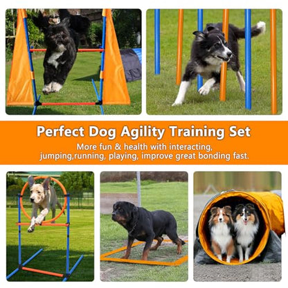 Dog Agility Training Equipment，80Pcs Dog Obstacle Course Backyard for Large Dogs