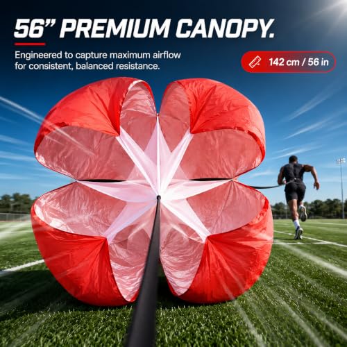 Football Kick Trainer Parachute Resistance with Adjustable Waist Strap for Youth Field, Backyard, Speed and Power Drills - color: Red