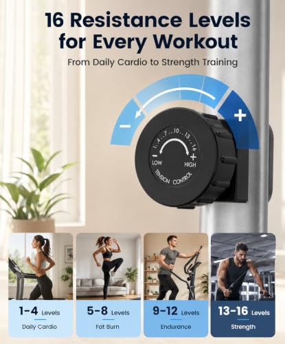 THERUN Elliptical Exercise Machine, Ultra-Quiet Magnetic Machine for Home - color: Turquoise