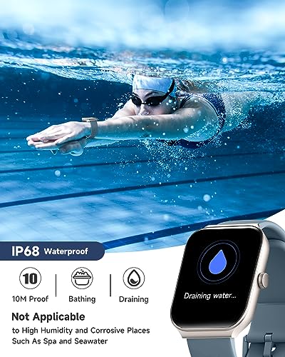 1.95" Smart Watch for Men Women with ALEXA, Fitness Watch for Android iOS - color: Blue