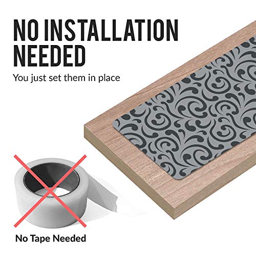 Set of 7 Stair Treads Ultra-Thin with Non Slip Rubber Backing 9”x26”, Gray 7 Pieces - color: Grey, size: Design #3