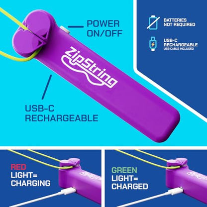 ZipString Original Rope Launcher Toy, Vivacious Violet - color: Vivacious Violet