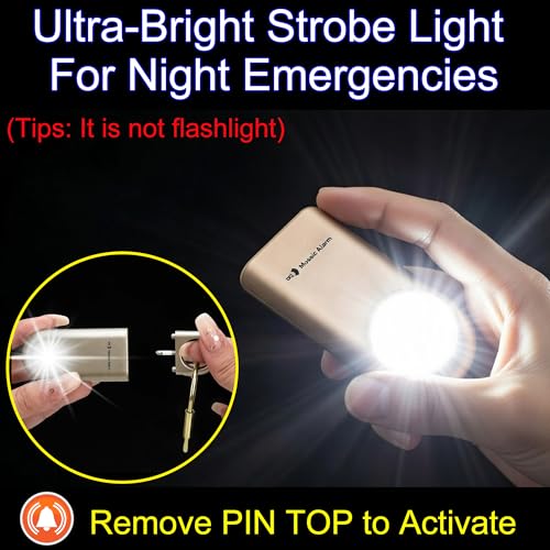 130db Personal Safety Alarm with Ultra Bright Strobe Light. Hot Pink - color: Hot Pink, style: Button cell